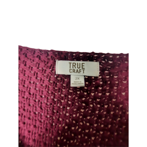 True Craft Maroon V Neck Sweater 2W - Picture 6 of 6